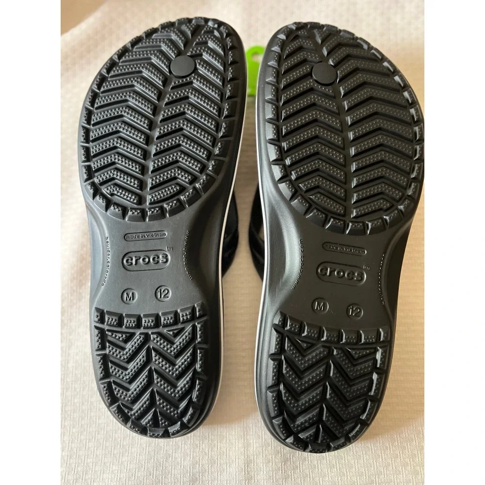 Crocs Men's Black Crocband Flip Size 12 NWT